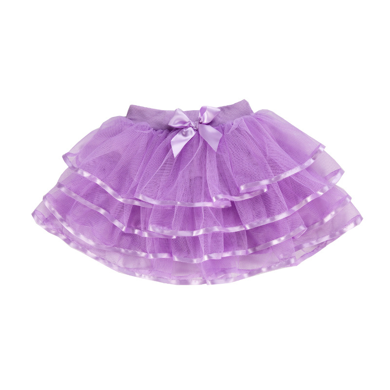 กระโปรงสีม่วง ซ้อนหลายชั้น พลิ้วสวยหวาน