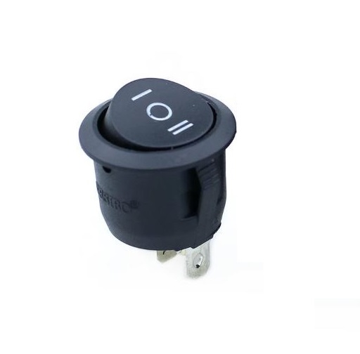 สวิทช์ 3 ทาง 3 ขา ขนาด 20mm. KCD1 Round Black 3 Pin SPST 3 Position ON-OFF-ON Rocker Boat Switch 6A 250V (10A 125V) สวิตช์
