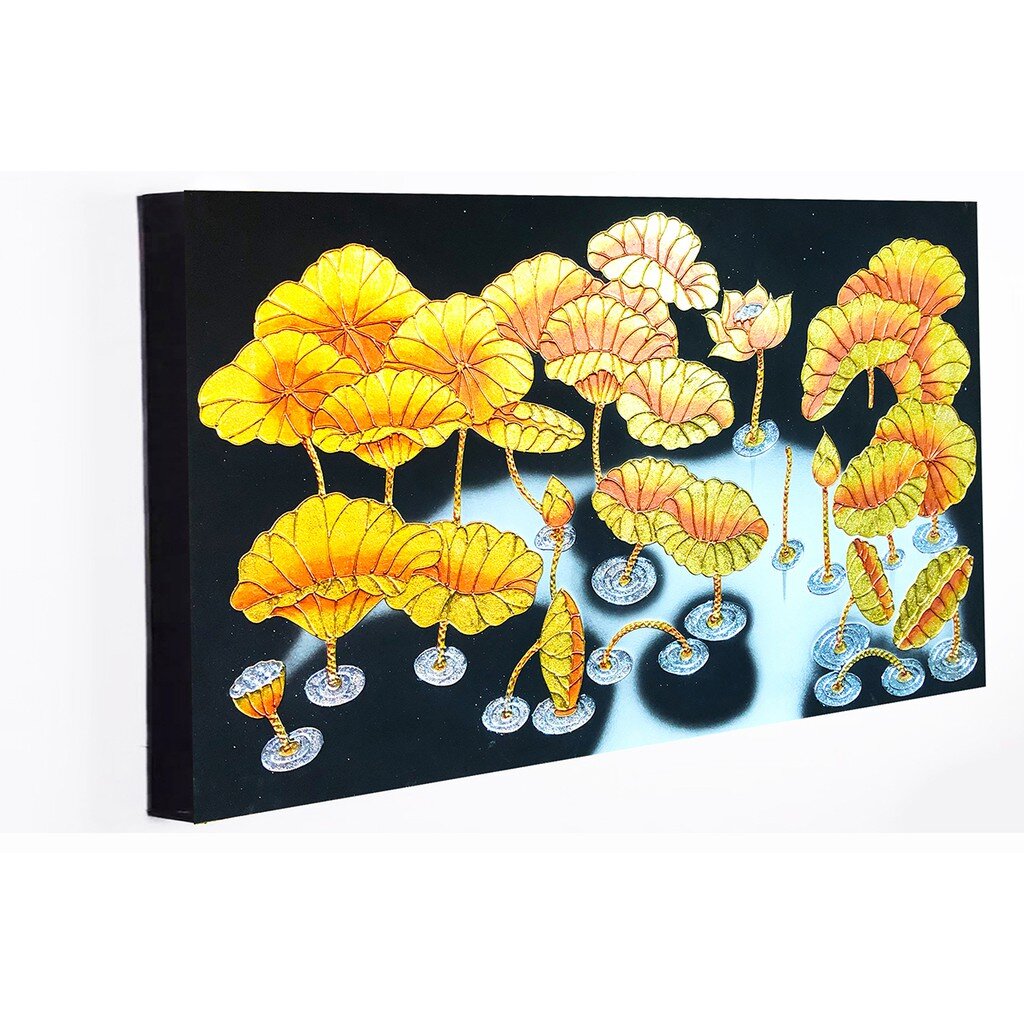 ภาพวาด รูปวาดดอกบัว ภาพติดผนัง ภาพมงคล เสริมดวง กรอบลอย ภาพแต่งบ้าน กรอบรูปติดผนัง ภาพติดผนังตกแต่งบ้าน G0018