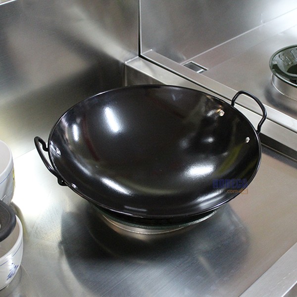 Black coated frying pan with 2 handles, 37 cm, Fofo brand