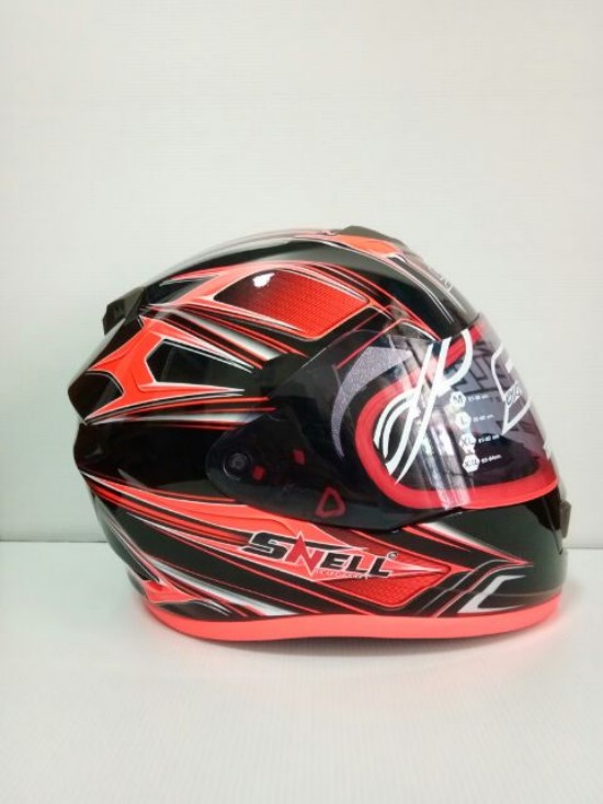 🔥หมวกกันน็อค ยี่ห้อ small ลาย kabuki สีส้มดำ