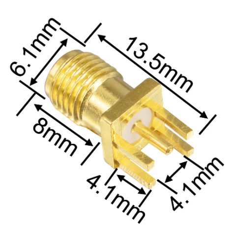 SMA-KE straight socket SMA welding PCB board patch female seat external screw inner hole antenna seat