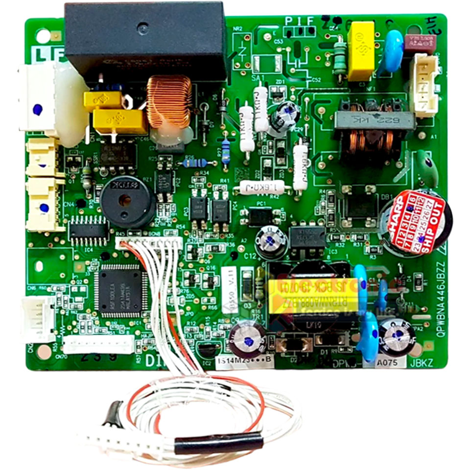 แผงบอร์ดควบคุมแอร์คอยเย็นSHARP-ชาร์ป ใช้ได้กับรุ่นที่ระบไว้-อะไหล่ใหม่แท้บริษัท