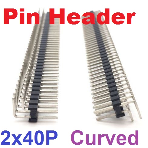 2x40P double row looper pin(ขางอ 90 องศา) spacing 2.54mm male Pin Header 90 degree Curved Needle Pin PCB Breakaway Connector ก้างปลา