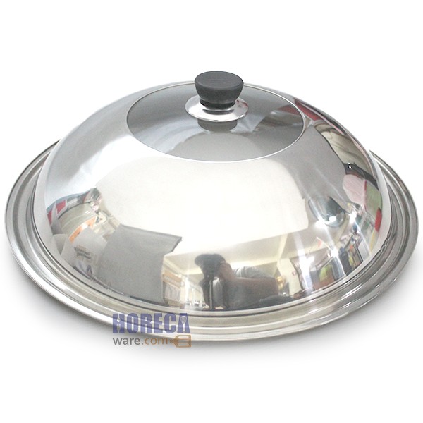 Stainless steel cover + glass window 38 cm. MS brand