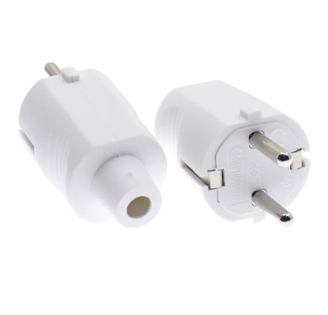 หัวปลั๊ก EU AC 250V 16A สีขาว European Plug Electrical Plug Socket Outlets White color Extension Adapter Power Cord Connector German male plug