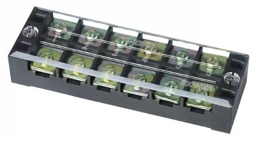 TB-2506 เทอร์มินอล บล็อก 600V 25A TB Series 6 Positions Ways Dual Row Barrier Screw Terminal Block Wire Connector
