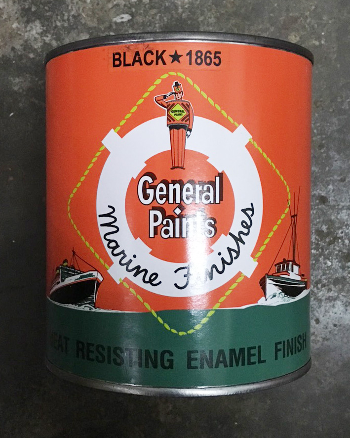 General Paints (ทหาร) Heat Resisting Enamel Finish / สีน้ำมันเคลือบเงาทนความร้อน #1865 สีดำ 0.946L. (12กระป๋อง/ลัง)