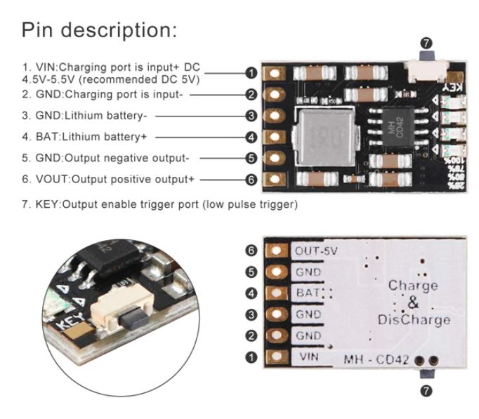 โมดูลชาร์จแบตเตอรี่ ลิเธียม 3.7V 4.2V 18650 lithium battery charge and discharge integrated module 2A 5V charging boost power supply board protection