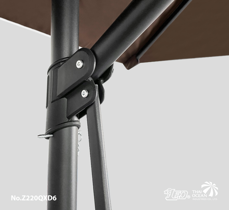 Leo ร่มเสาข้าง ร่มสนามตัวแอล ขนาด 2.2x2.2 เมตร ทรงสี่เหลี่ยม แบบคันโยก