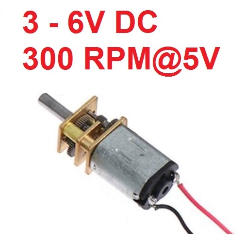 3-6V 300 rpm DC Mini Micro N20 Gear Motor Full Metal Gearbox Large Torque