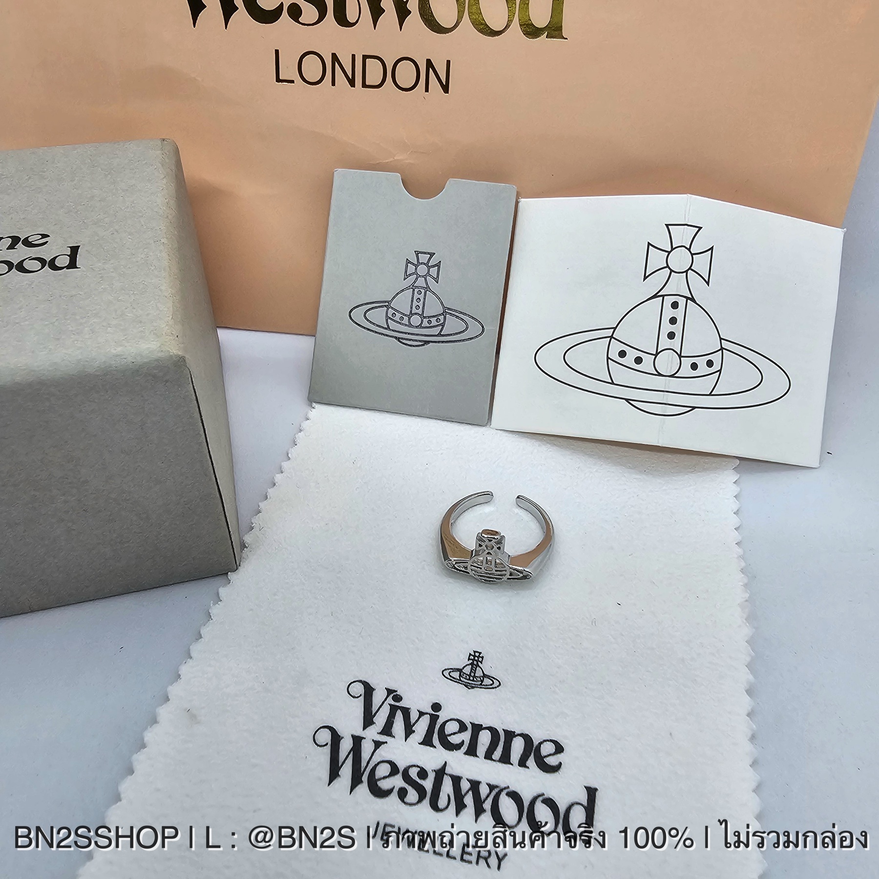Vivienne Westwood Avon Ring แหวนวิเวียน อะไหล่เงิน หัวจี้ดาวเสาร์ ฟรีไซส์