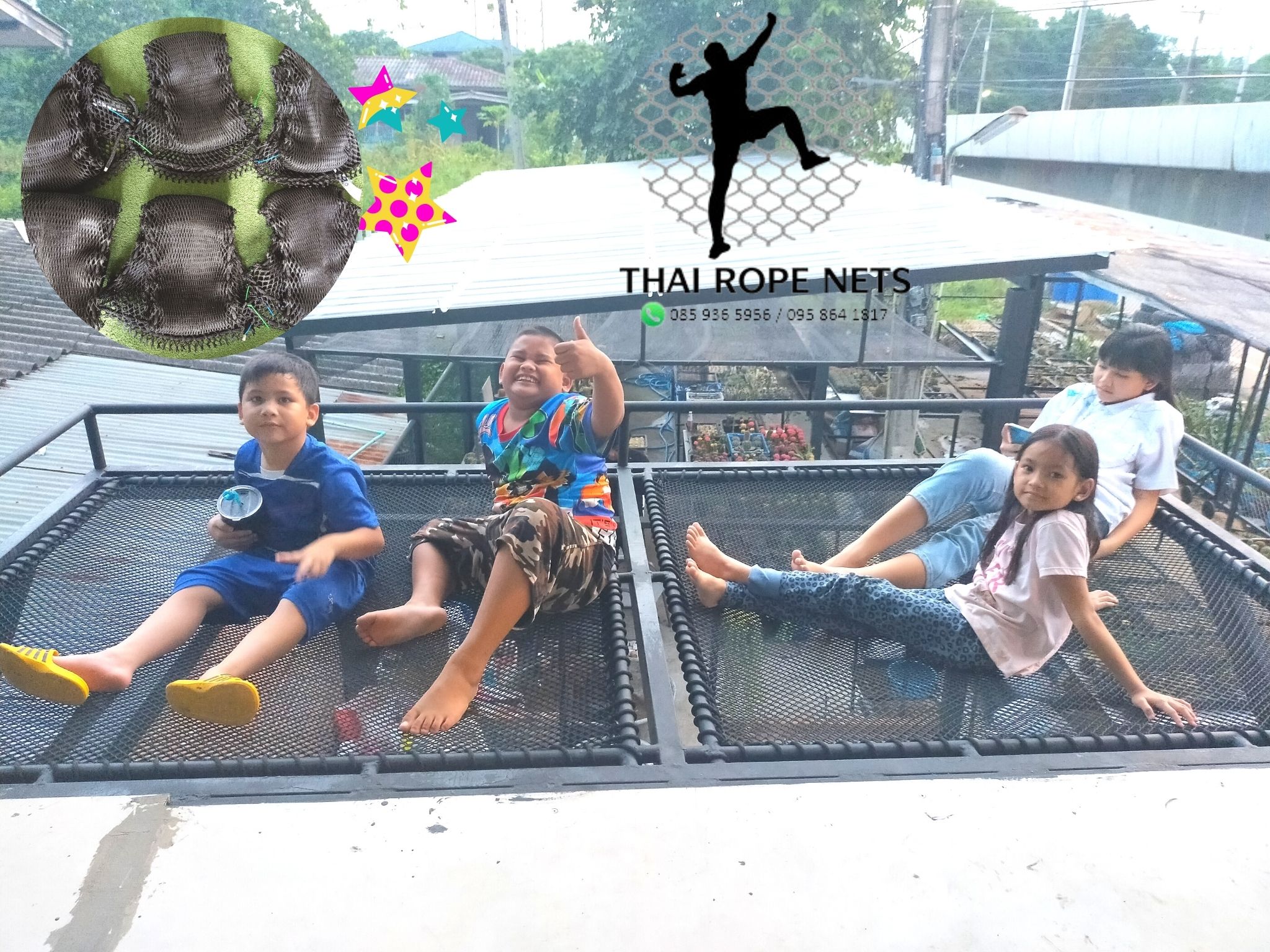 รีวิวตาข่ายเปลนอน ไร้ปม ตาข่ายเปลนอนตามร้านอาหาร คาเฟ่ ตาข่ายนั่งเล่นตามร้านกาแฟ