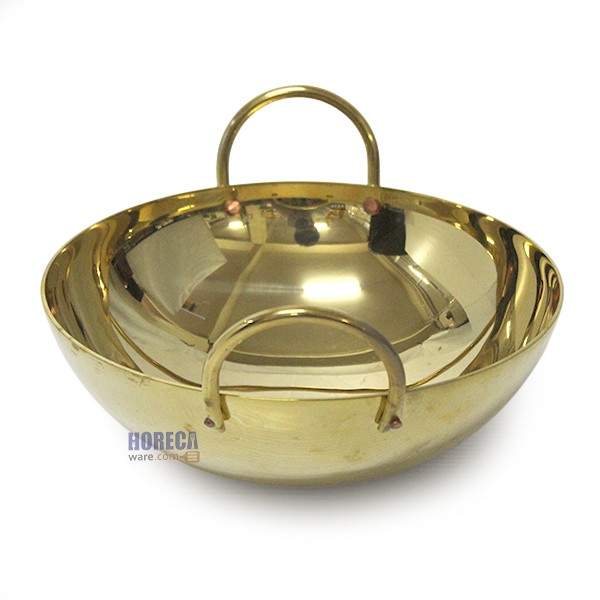 กระทะหล่อสองหูทองเหลือง 8นิ้ว (รุ่นประหยัด) สมิทธ์