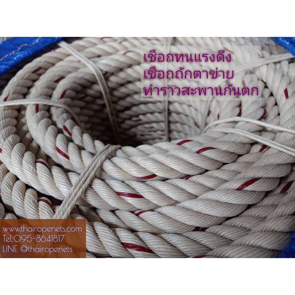 เชือกใยยักษ์ ขนาด 24มิล🌟ยาว 50 เมตร🌟พร้อมส่ง เชือกโยงสะพาน เชือกสำหรับรองรับน้ำหนักสะพาน เชือกทำราวกันตกสะพาน