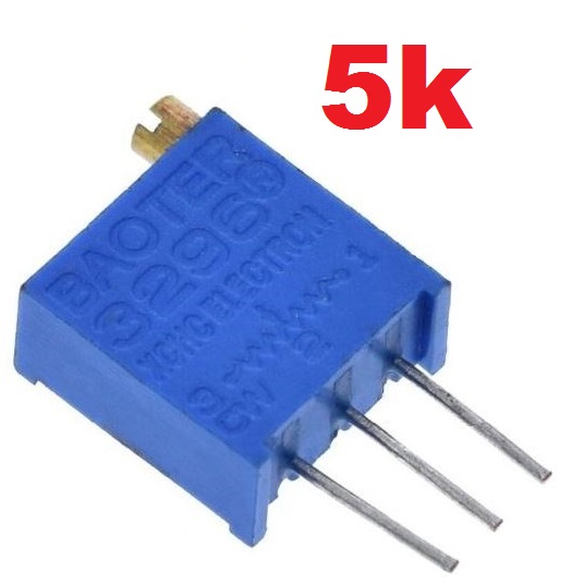 Trimpot 5k ปรับหมุนได้ 25 รอบ 3296W 25 Turn 0.5w potentiometer adjustable resistance