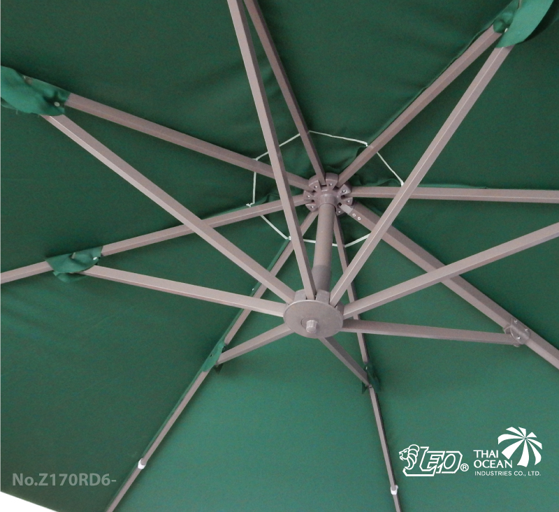 Leo ร่มเสาข้าง ขนาดใหญ่ 3.40 เมตร ปรับทิศทาง หมุนรอบตัวได้ 360 องศา ร่มสนามตัวแอล No.Z170RD6-