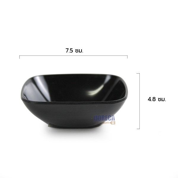 สีดำ ถ้วยน้ำจิ้มเหลี่ยม 3" ฟลาวเวอร์แวร์-ใหม่