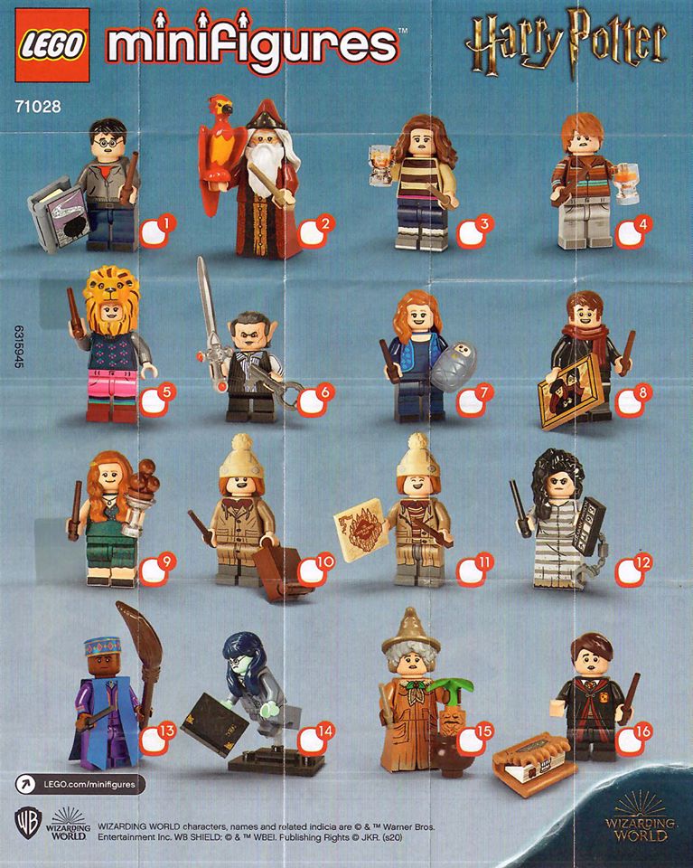LEGO เลโก้ 71028 Harry Potter Minifiguren Serie 2 (ครบชุด 16 ตัว)