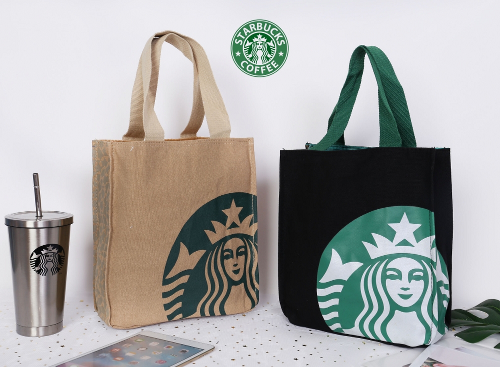 Starbucks กระเป๋าผ้า tote bag Size M
