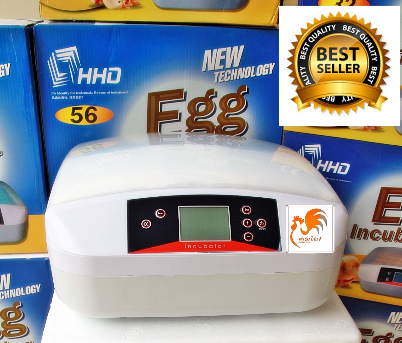 เครื่องฟักไข่ 56 ฟอง รุ่น CF-56X ระบบอัตโนมัติ มีไฟ LED ส่องเชื้อไข่ในตัว