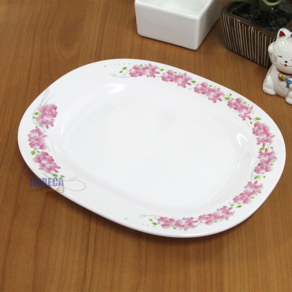 จานเปลสี่เหลี่ยม 10 นิ้ว ลายแคทลียา ตราเอสบี-ลาย