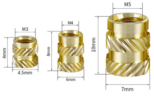 น็อตฝัง M4*8*6 mm. Brass Hot Melt Inset Nuts หัวน็อตแบบฝัง