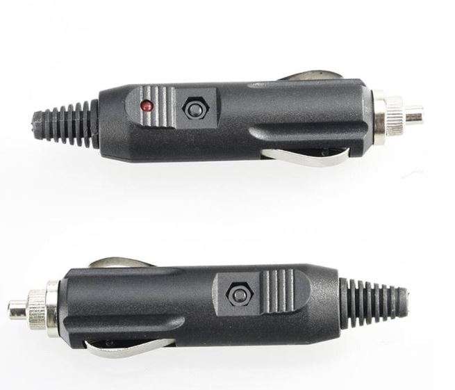 หัวเสียบที่จุดบุหรี่รถยนต์ 12V/24V ตัวผู้ มีฟิวส์ 10A ในตัว มีไฟสถานะ bakelite car with lamp cigarette lighter plug cigar head plug 12V high current car charger plug ปลั๊กที่จุดบุหรี่