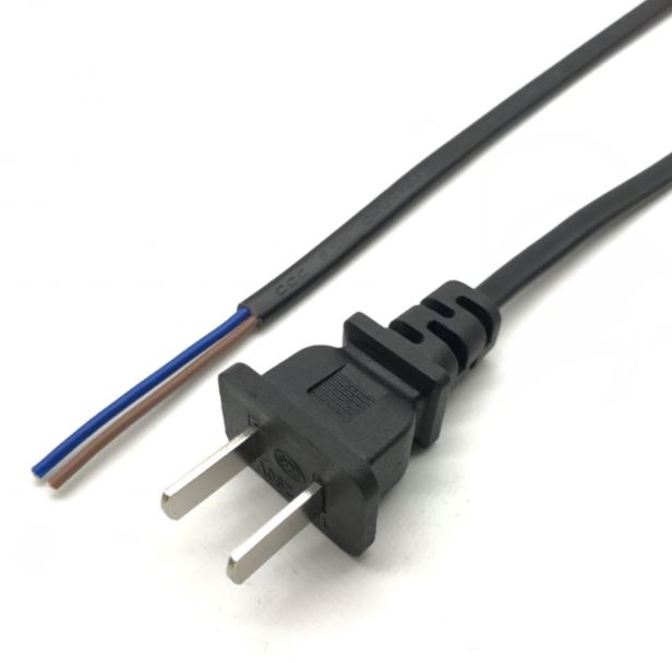 ปลั๊กตัวผู้ 2 ขา ขนาด 2x0.75 sq.mm. ยาว 1 เมตร 250V 8A Pure copper national standard power cord two plug power cord 2*0.75 sq.mm. 1 meter สายไฟพร้อมหัวปลั๊ก