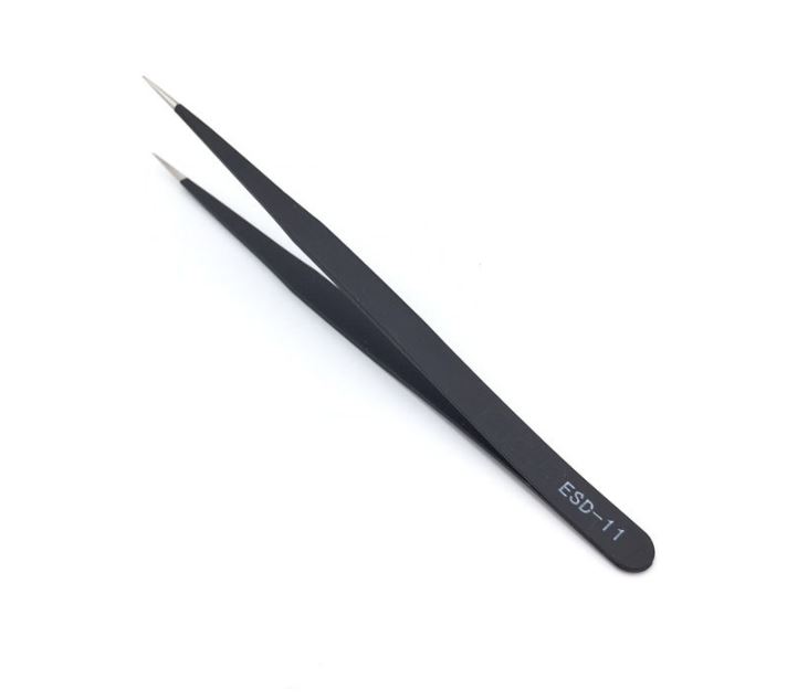 ESD-11 Anti-static Curved Straight Tip Forceps Precision Soldering Tweezers Set Electronic ESD Tool แหนบ ปากคีบ ที่คีบ ที่หนีบ ตัวหนีบ