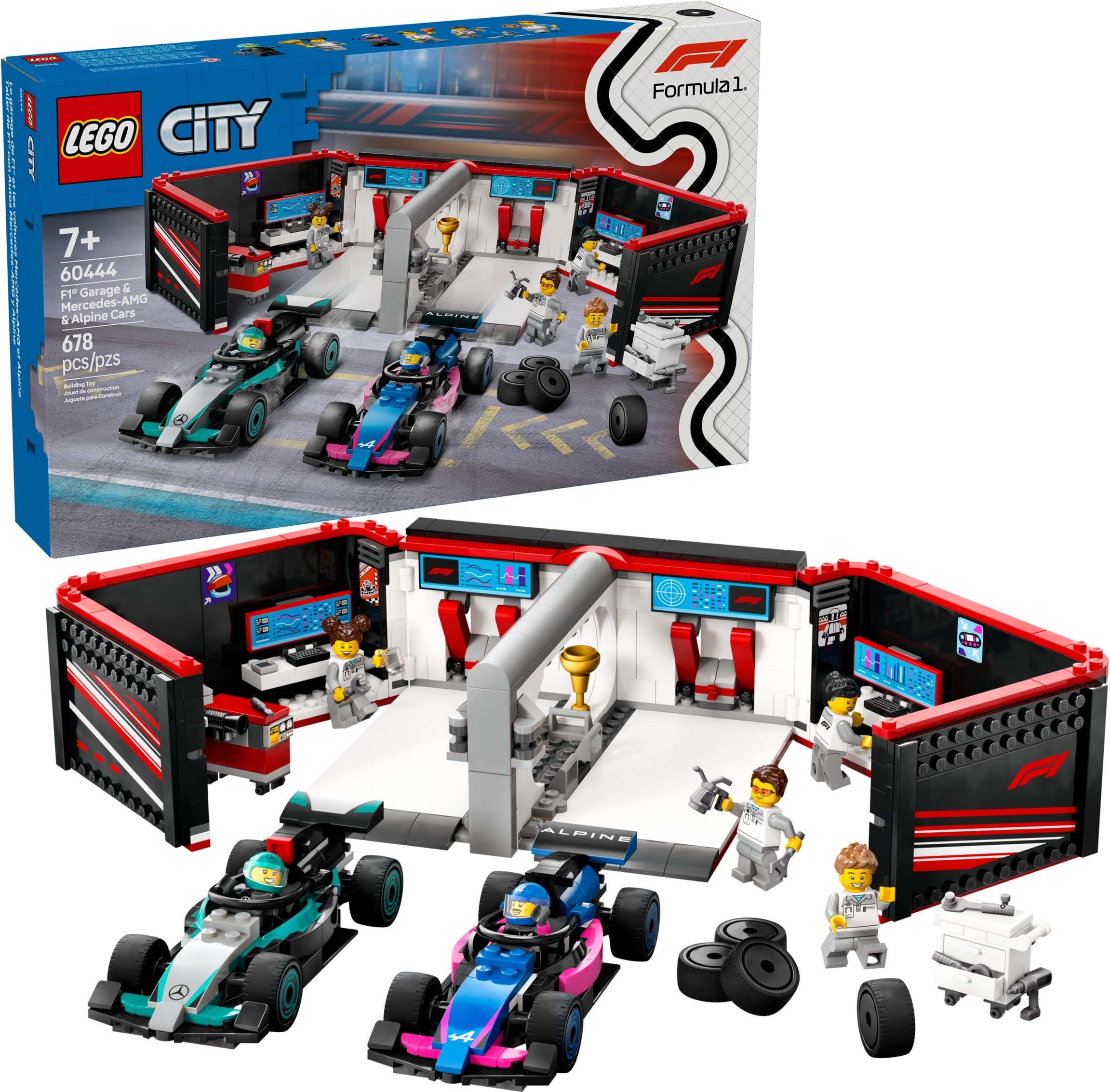 LEGO City เลโก้ 60444 F1 Garage & Mercedes-AMG & Alpine Cars