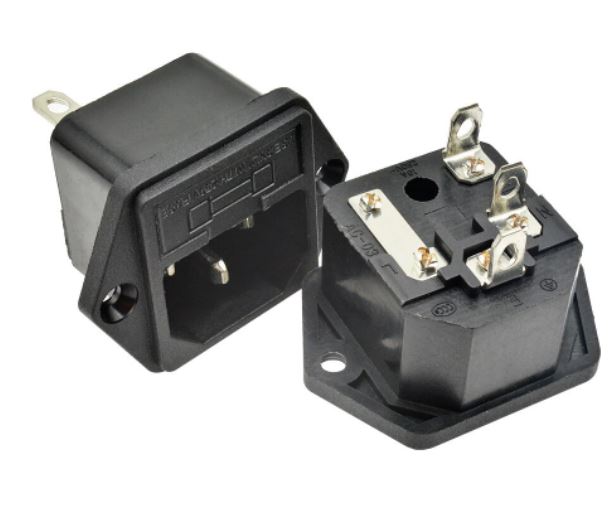 AC-03 Plug AC Power Socket 10A 250VAC 3 Pin Fuse Holder