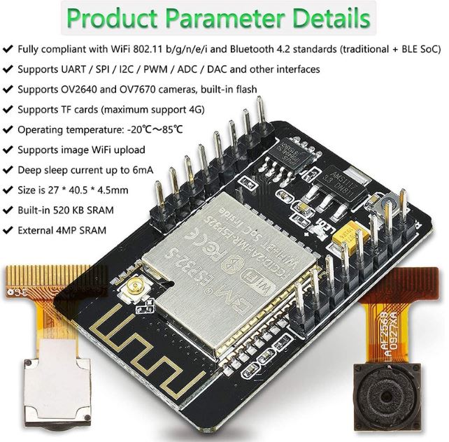 ESP32-CAM OV2640 2MP with Download Module KIT Camera WiFi+Bluetooth