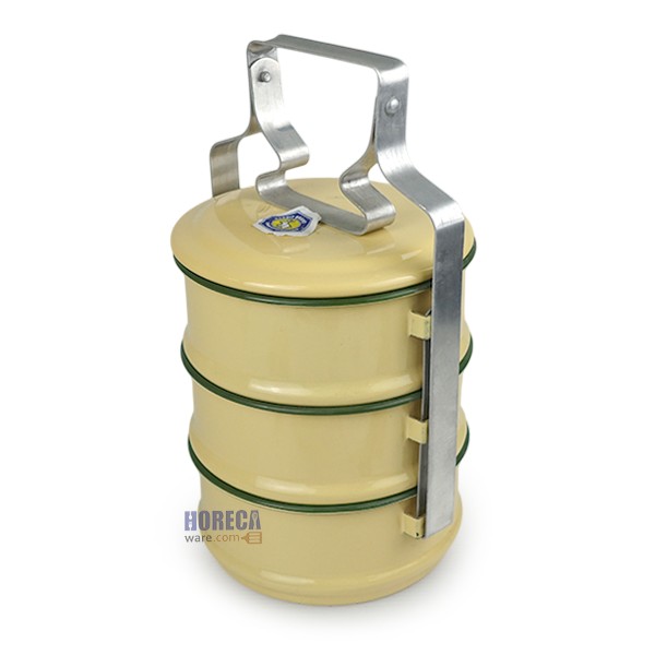 Enameled lunch box 10/3 yellow rabbit