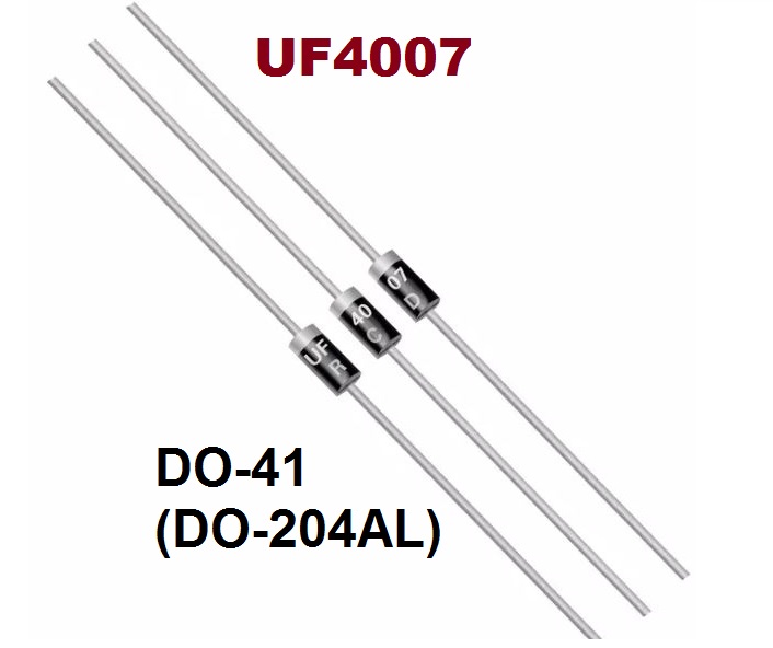 UF4007 1000V/1A trr 75ns Diode Ultrafast Rectifier ไดโอด