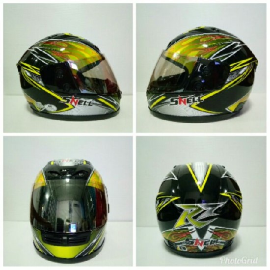 🔥หมวกกันน็อค SNALL RYUKI ลายเหลืองดำเงา