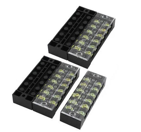 TB-2506 เทอร์มินอล บล็อก 600V 25A TB Series 6 Positions Ways Dual Row Barrier Screw Terminal Block Wire Connector