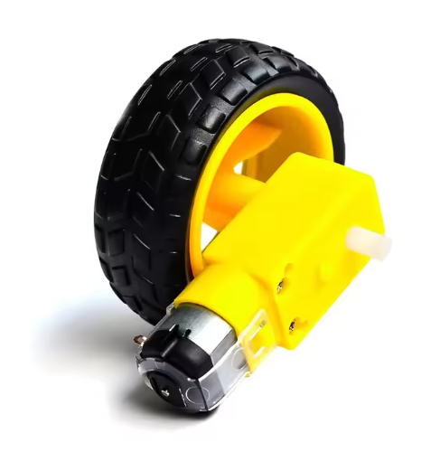 ล้อรถสีเหลือง ขนาด 65มม. ใช้กับ TT Motor 130 Motor Car Wheels robot car wheels Smart Car Robot Gear Motor for Arduino