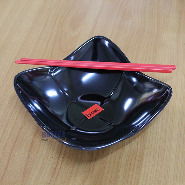 ชามสี่เหลี่ยมทรงดอกไม้ 7นิ้ว สีดำ ตราฟิกเกอร์