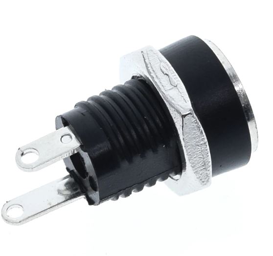 แจ็ค DC-022B 5.5*2.1mm. female DC socket DC Power Socket Jack Connector Socket with Nut 2Pin Soldering 5.5x2.1mm.