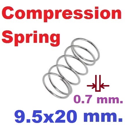 สปริงขดแบบกด ขนาด 9.5x20 mm. Compression Spring Pressure Spring Steel สปริงกด สปริงดัน