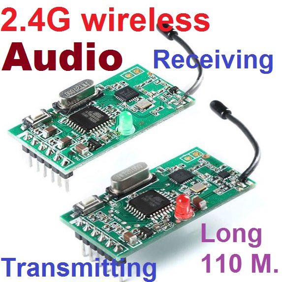 โมดูลรับส่งสัญญาณเสียงไร้สาย 2.4G NRF24L01 wireless digital high-fidelity audio receiving and transmitting module/wireless speaker/analog audio interface board