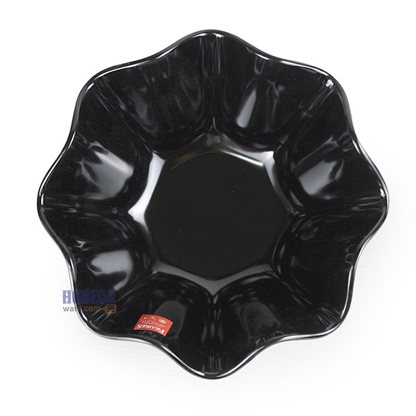 Flower-shaped scalloped edge bowl, 8.5 inches, black, Figure brand