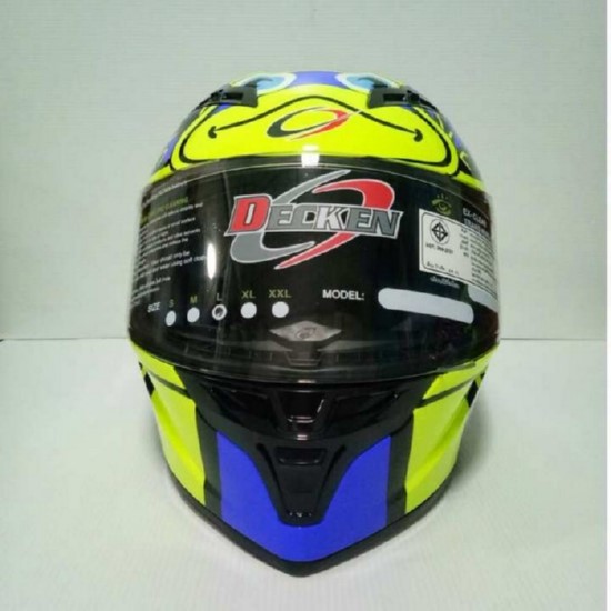 DECKEN หมวกกันน็อคหุ้มคาง ราคาถูก รุ่น Frog สี Blue แถมชิวรุ้งฟรี