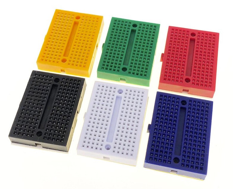 บอร์ดทดลอง 170 รู SYB-170 ขนาด 35x47x8.5 mm. สีแดง Protoboard Breadboard โฟโต้บอร์ด