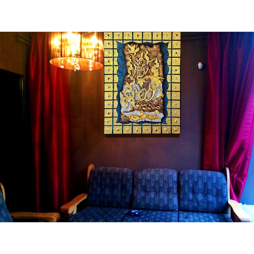 ภาพวาดกินรีนูน3D ภาพวาดติดผนัง ใช้ตกแต่งผนังห้อง เสริมมงคล รับทรัพย์ ภาพติดฝาผนัง ใช้ตกแต่งผนังห้อง ภาพแต่งร้าน E00043