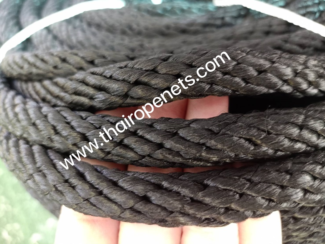 เชือกนิ่ม สีดำ 12 mm.เชือกแข็งแรง ไม่ขาดง่าย ทน UV แบ่งขายได้ พร้อมส่ง
