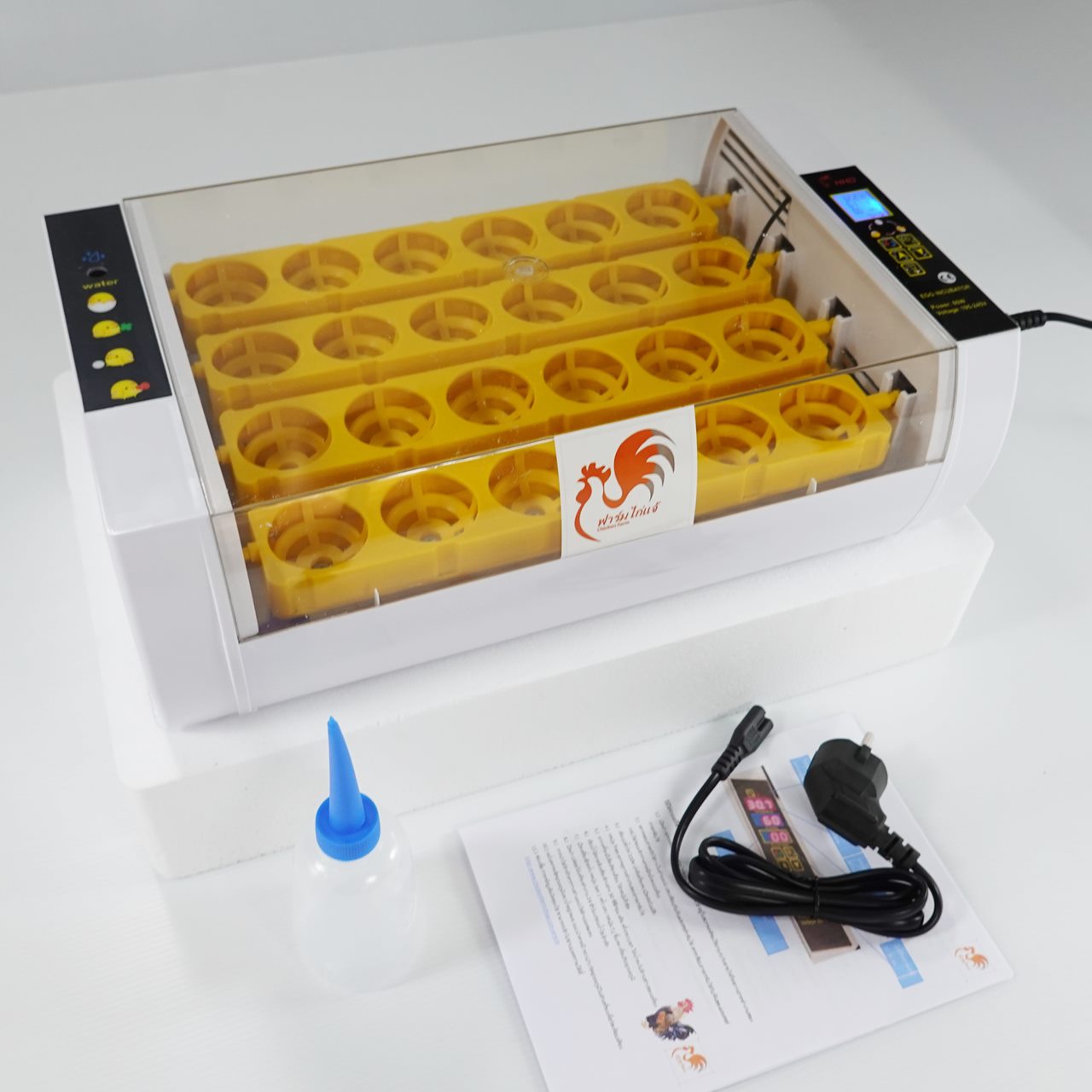 เครื่องฟักไข่ 24 ฟอง มีไฟ 24 ดวง LED ส่องเชื้อไข่ในตัว