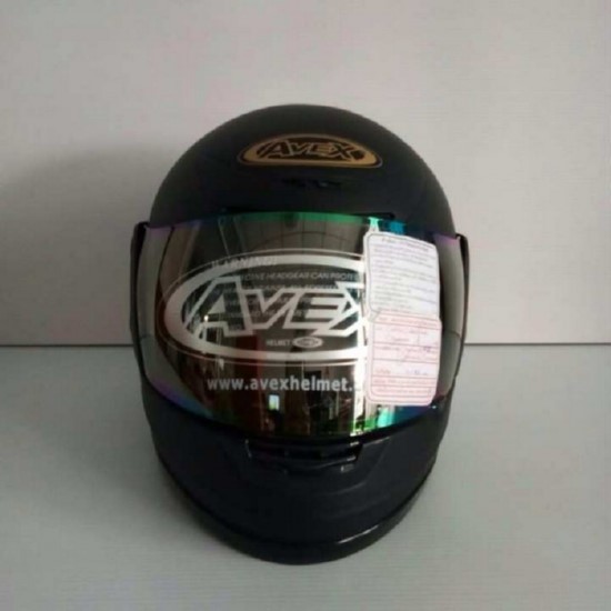 AVEX หมวกกันน็อคเต็มใบ ราคาถูก รุ่นXR ล้วน สีดำด้าน แว่นปรอทรุ้ง