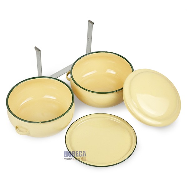 Happy-round enamel lunch box 12/2 Rabbit-Happy